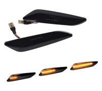 For Alfa for Romeo 156 147 for Fiat for Tipo For Lancia for Delta 3 for Ypsilon LED Dynamic Side Indicator Amber Super Bright Canbus Sequential Repeater Lights(Black)
