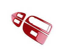 For Alfa For Romeo For Giulia 2015-2024 Car Window Switch Lifter Panel Trim Frame Sticker Interior Decoration Cover Accessories Interior Decoration(RHD/Red)
