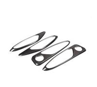 for Alfa for Romeo for Giulia 2017 2018 2019 Real Carbon Fiber Car Chrome Interior Door Handle Frame Cover Trim Car Interior Door Handle(Red)