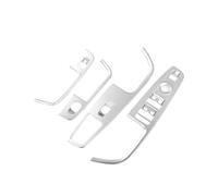 for Alfa for Romeo for Stelvio ABS Car Interior Door Handle Window Glass Lifting Switch Buttons Frame Cover Stickers Universal Interior Accessories(Silver)