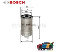 For Alfa Romeo 166 Fuel Filter Screw-On Bosch 1457434293 183.5 mm 1998-2000