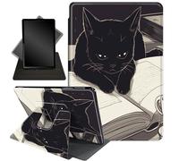 for All-New Amazon Kindle Fire HD 10 Tablet Case (13th Generation, 2023 Release) 10.1", 360 Degree Rotating Stand Cover with Auto Wake Sleep Case for Fire Tablet 10 2023,Cute Black Cat