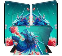 for All-New Kindle 2022 Case 11th Generation 6 inch 2022 Release with 360 Degree Rotating PU Leather Smart Cover with Auto Wake/Sleep Tablet Case - Cherry Blossom Blue Dragon