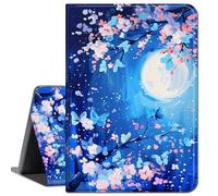for All-New Kindle Fire 7 Tablet Case (12th Gen, 2022 Release),Slim Lightweight Smart Shell Stand Cover with Auto Wake/Sleep Case for 2022 Kindle Fire 7,Blue Moon and Butterfliy