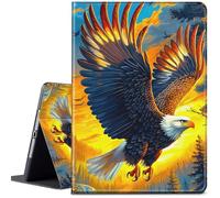 for All-New Kindle Fire 7 Tablet Case 12th Generation 2022 Release 7 inch Lightweight Protective PU Leather Smart Stand Cover with Auto Wake Sleep - Eagle and The Forest