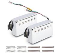 For Aln-ico 2 Humbucker Guitar Pickup With Brass Cover, Coil Splitting, 4 Coil Cable 7.5K, 8.6K(Neck and Bridge)