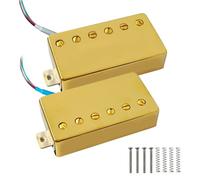 For Aln-ico 5 LP Cuttable Single Guitar Humbuckers Neck and Bridge Pickup Set 7.8K/8.8K for SG style(Gold Set)