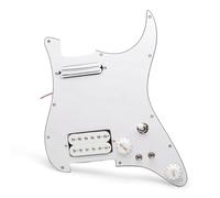 For Aln-ico 5 Prewired ST Pickguard Coil Splitting Pickguard HH(Mini Humbucker+Humbucker) Loaded Pickguard with Humbucker Pickups(White pickup)