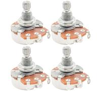 For Alpha A250K/B250K/A500K/B500K Metric Coarse 18-Spline Split Shaft Audio/Linear Taper Potentiometers for Guitar Bass (Set of 4)(A500K)