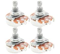 For Alpha A250K/B250K/A500K/B500K Metric Coarse 18-Spline Split Shaft Audio/Linear Taper Potentiometers for Guitar Bass (Set of 4)(B500K)