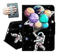 for Amazon All-New Kindle Fire 7 Tablet Case 7" 12th Generation 2022 Release,with Hand Straps and Auto Wake/Sleep PU Leather Slim Multiple Angles Stand Smart Cover,Space man and Planet