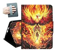 for Amazon All-New Kindle Fire 7 Tablet Case 7" 12th Generation 2022 Release,with Hand Straps and Auto Wake/Sleep PU Leather Slim Multiple Angles Stand Smart Cover,Flame Birds