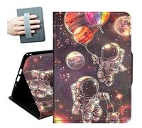 for Amazon All-New Kindle Fire 7 Tablet Case 7" 12th Generation 2022 Release,with Hand Straps and Auto Wake/Sleep PU Leather Slim Multiple Angles Stand Smart Cover,Space man