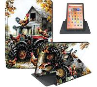 for Amazon Fire HD 10 & HD 10 Plus Tablet Case (11th Gen, 2021 Release), 360° Rotating PU Leather Stand Cover with Auto Sleep/Wake, Multi-Angle Viewing, Farm Tractor