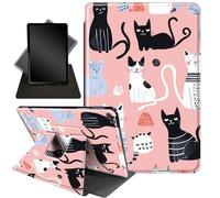for Amazon Fire HD 10 Tablet (2017 and 2019 Releases,with 7th and 9th Generations) Case,360 Degree Rotating Stand Smart Protective Cover Case,for New Fire HD 10 10.1 inch,Cute Various Cats 0