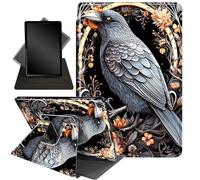for Amazon Fire HD 10 Tablet (2017 and 2019 Releases,with 7th and 9th Generations) Case,360 Degree Rotating Stand Smart Protective Cover Case,for New Fire HD 10 10.1 inch,Mystical Black Raven