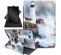 for Amazon Fire HD 10 Tablet (2017 and 2019 Releases,with 7th and 9th Generations) Case,360 Degree Rotating Stand Smart Protective Cover Case,for New Fire HD 10 10.1 inch,Lighthouse Beacon Clouds