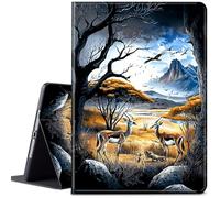 for Amazon Fire HD 10 Tablet Case (13th/11th Generation, 2023/2021 Release) 10.1", Multi-Angle Slim Stand Smart Cover w/Auto Wake/Sleep for Kindle Fire HD 10 Plus,African Savannah Deer