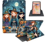 for Amazon Fire HD 10 Tablet Case (13th Gen, 2023 Release), 360° Rotating PU Leather Stand Cover with Auto Sleep/Wake, Multi-Angle Viewing, Shockproof TPU Back Shell, Witches Trio
