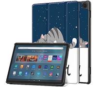 for Amazon Fire Max 11 2023 Released Case Cute Animals Painted - Lightweight Ultra Thin Slim Hard Back Shell Tri-Fold Standing with Smart Auto Sleep/Wake Folio Flip Cover for Fire Max 11, Lazy Cat