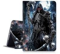 for Amazon Fire Max 11 Tablet Case (13th Generation, 2023 Release) 11",Slim Multi-Angles Stand Cover Case for Kindle Fire Max 11 13th Gen with Auto Wake/Sleep-Grim SkullReaper Glowing Red Eyes