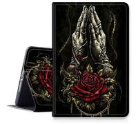 for Amazon Fire Max 11 Tablet Case (13th Generation, 2023 Release) 11",Slim Multi-Angles Stand Cover Case for Kindle Fire Max 11 13th Gen with Auto Wake/Sleep-Praying Hand with Red Flower