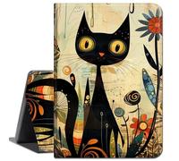 for Amazon Kindle Fire 7 case 2019/2017 Release 9th/7th Generation,Slim Lightweight Smart Shell Stand Cover with Auto Wake/Sleep for Amazon fire 7 Tablet 9th/7th Generation,Black Cat and Floral