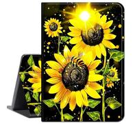 for Amazon Kindle Fire 7 case 2019/2017 Release 9th/7th Generation,Slim Lightweight Smart Shell Stand Cover with Auto Wake/Sleep for Amazon fire 7 Tablet 9th/7th Generation,Gold Glitter Sunflower
