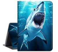 for Amazon Kindle Fire 7 Tablet Case 12th Generation 2022 Release,Slim Soft Shockproof TPU Silicone Protective Back Shell Case for Amazon Fire 7 2022,Ocean Sea Blue Sharks