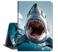 for Amazon Kindle Fire 7 Tablet Case 12th Generation 2022 Release,Slim Soft Shockproof TPU Silicone Protective Back Shell Case for Amazon Fire 7 2022,Ocean Sea Blue Sharks