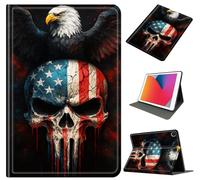 for Amazon Kindle Fire HD 10 Tablet Case (10.1 inch, 2015/2017/2019 Release), Lightweight PU Leather Cover with Auto Wake/Sleep, Shockproof Durable Multi-Angle Stand Case, Kull Eagle Flag