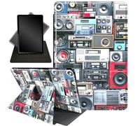 for Amazon Kindle Fire Max 11 Case (13th Generation, 2023 Release) 11",360 Degree Rotating Stand Smart Protective Cover Case for Amazon Fire Max 11 (2023 Release),Retro Radio Cassette