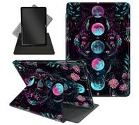 for Amazon Kindle Fire Max 11 Case (2023 Release 13th Generation),360 Degree Rotating Stand Protective Cover with Auto Up/Sleep Feature for Kindle Fire Max 11 Tablet,Witchy Moon Phases, Flowers