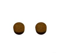 For American Pool Cue Tips 2 Pcs, 14mm Diameter, 8mm Height, Made from 6 Layers of Cattlehide Leather (Brown)