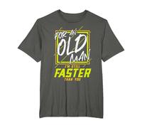 for an Old Man I'm Still Faster Than You Running T-Shirt, Men's Big and Tall, Asphalt Grey, 4X Tall