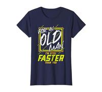 for an Old Man I'm Still Faster Than You Running T-Shirt, Women, Navy Blue, Large