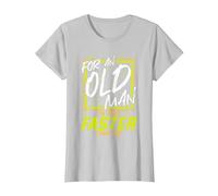 for an Old Man I'm Still Faster Than You Running T-Shirt, Women, Silver Grey, Small