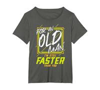 for an Old Man I'm Still Faster Than You Running T-Shirt, Women's Plus, Asphalt Grey, 4X