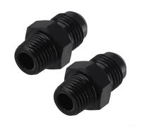 For AN6 Male to For NPT Adapter Set of 2 Black Finish Suitable for Automotive and Hydraulic Systems Offering Resistant Construction and Efficient Performance