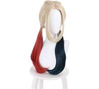 For Anime Harley Quinn Suicide Squad Wigs Cosplay Red and Cyan Double Ponails Double Sellers Women Cosplay Wigs Halloween Costume Halloween Heat Resistant Synthetic Hair Accessories Cosplay Anime Wig