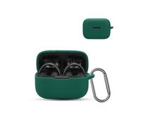 for Anker soundcore AeroClip Wireless Earbuds,daunke Soft Silicone Protective Cover,Skin Case with Carabiner,Full Protection,Green