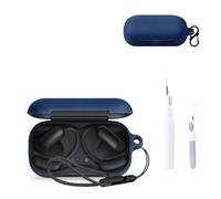 for Anker Soundcore AeroFit 2 Pro Case Cover,NOUKAJU Earphone Protective Cover(with Carabiner + Lanyard + Cleaning Pen) Drop-Proof,Scratch-Proof,Shock-Proof,Case for Soundcore AeroFit 2 Pro(Blue)