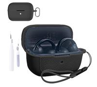 for Anker Soundcore C50i Case Cover,NOUKAJU Earphone Protective Cover(with Carabiner + Lanyard + Cleaning Pen) Drop-Proof,Shock-Proof,Case for Soundcore C50i(Black)