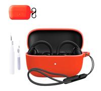 for Anker Soundcore C50i Case Cover,NOUKAJU Earphone Protective Cover(with Carabiner + Lanyard + Cleaning Pen) Drop-Proof,Scratch-Proof,Shock-Proof,Case for Soundcore C50i(Red)