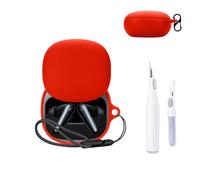 for Anker Soundcore Liberty 5 Case Cover,NOUKAJU Earphone Protective Cover(with Carabiner + Lanyard + Cleaning Pen) Drop-Proof,Shock-Proof,Dust-Proof,Case for Soundcore Liberty 5(Red)