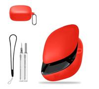 for Anker Soundcore Liberty 5 Case Cover, Protective Case with Cleaner Kit,KONXISA Soft Silicone Protective Cover,Lanyard and Keychain Accessories,Waterproof,Dustproof,Shockproof,Red