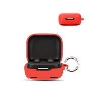 for Anker soundcore P30i Wireless Earbuds,daunke Soft Silicone Protective Cover,Skin Case with Carabiner,Full Protection,Red