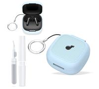 for Anker Soundcore P31i Case Cover, Silicone Anti-Slip Anti-Scratch Protective Cover, Compatible with Anker Soundcore P31i Charging Case with Rope-Attached Round Buckle(Light Blue)