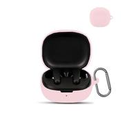 for Anker Soundcore R50i/P20i Wireless Earbuds,daunke Soft Silicone Protective Cover,Case with Carabiner,Full Protection,Pink