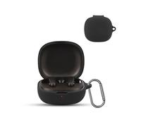 for Anker soundcore R50i / P20i Wireless Earbuds,daunke Soft Silicone Protective Cover,Skin Case with Carabiner,Full Protection,Black